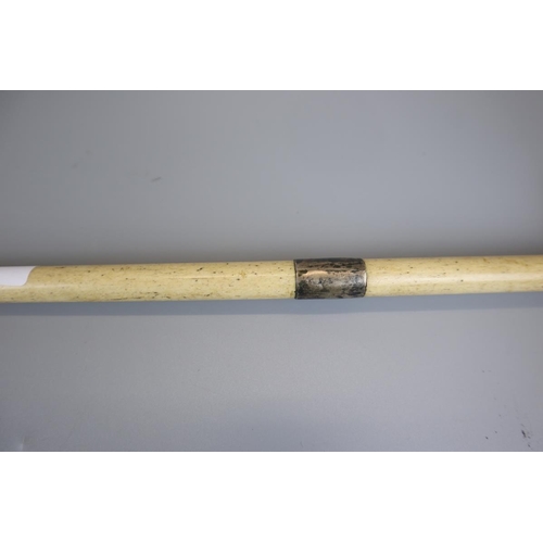 84 - Whale bone and whale tooth walking stick