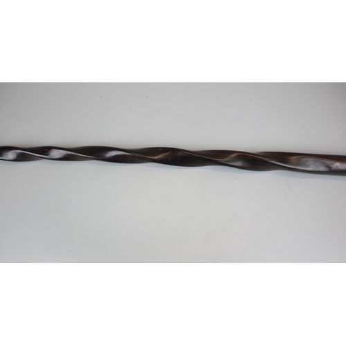 85 - Ebonised carved walking cane