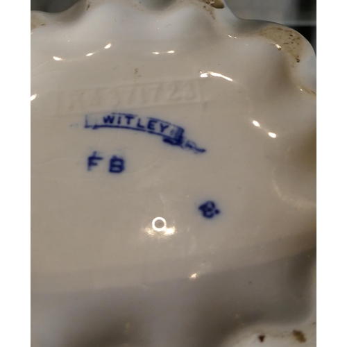 87 - Large blue and white jug - Whitley - Approx H: 30cm