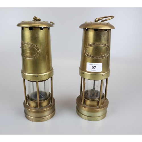 97 - 2 brass miners lamps