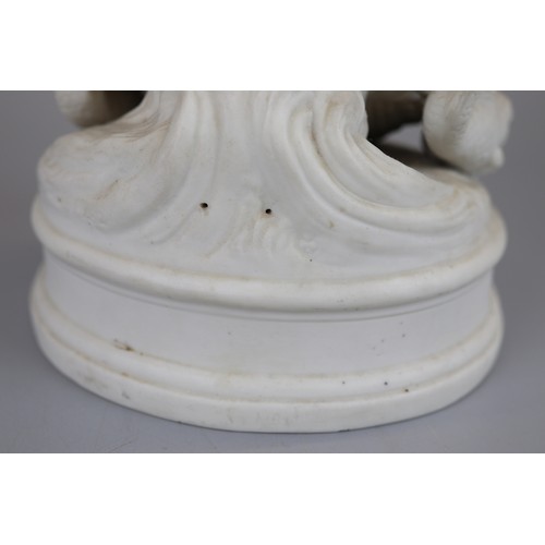 105 - Parian ware figure of lady in shell - Approx H: 21cm