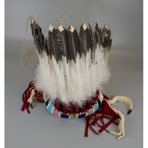 512 - Collection of native American head dresses