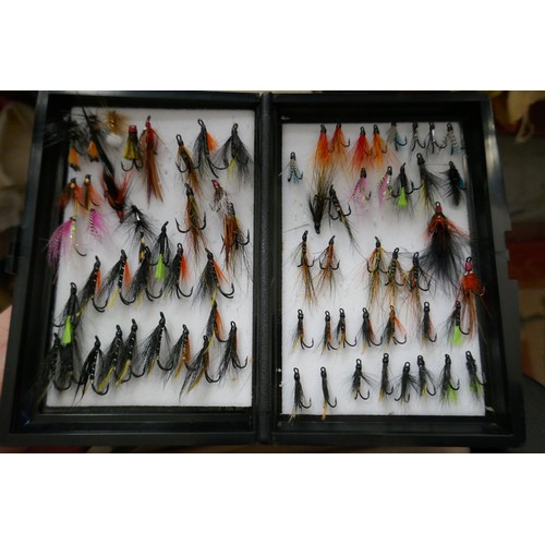 361 - Hardy fly rod #617 along with a large quantity of fly fishing tack to include System 2 reel and hand... 