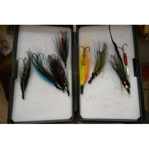 361 - Hardy fly rod #617 along with a large quantity of fly fishing tack to include System 2 reel and hand... 