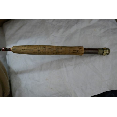 361 - Hardy fly rod #617 along with a large quantity of fly fishing tack to include System 2 reel and hand... 