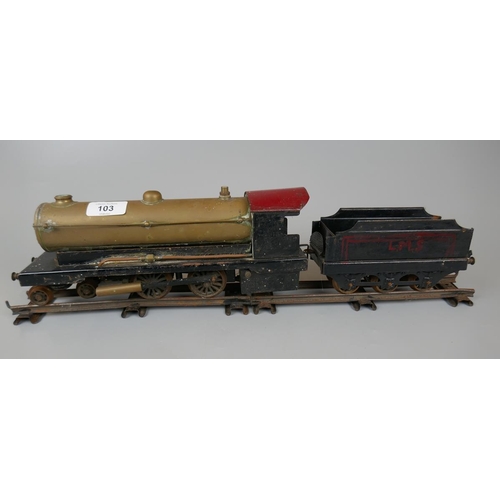 103 - Scratch built model steam engine - Approx length 50cm