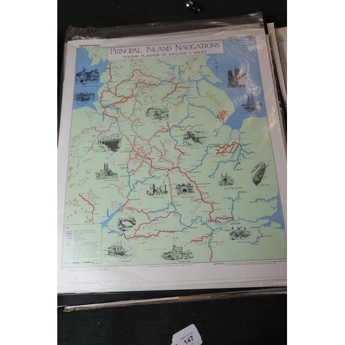 141 - Large collection canal maps and ephemera