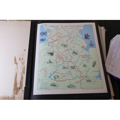 141 - Large collection canal maps and ephemera