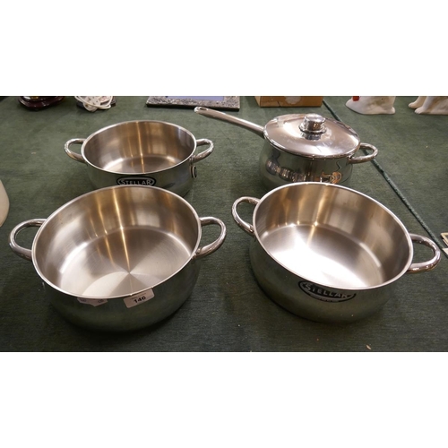 146 - 4 piece Stellar casserole saucepan set