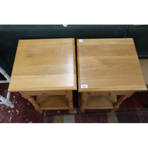 153 - Pair of oak bedside tables