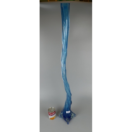 168 - Large blue glass vase - Approx. height 100cm