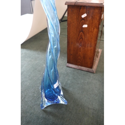 168 - Large blue glass vase - Approx. height 100cm