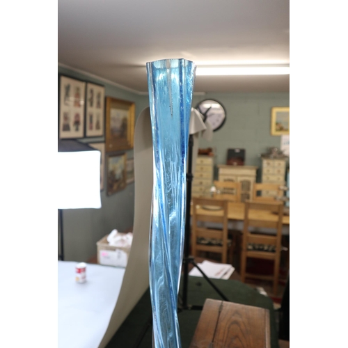 168 - Large blue glass vase - Approx. height 100cm