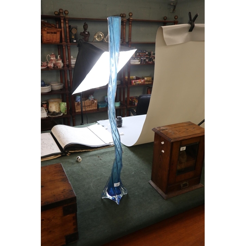 168 - Large blue glass vase - Approx. height 100cm