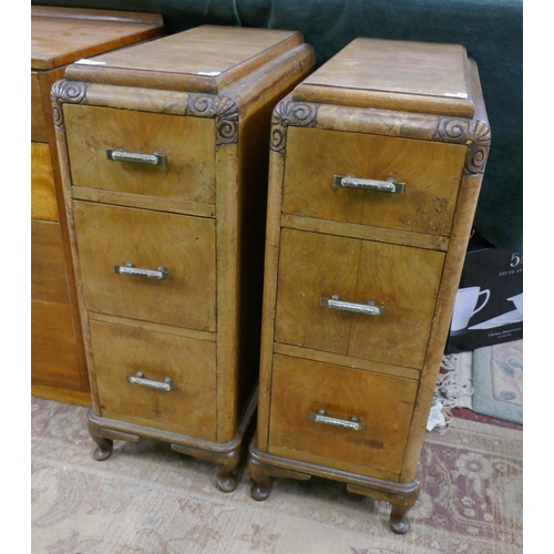 170 - A pair of Walnut bedside cabinets