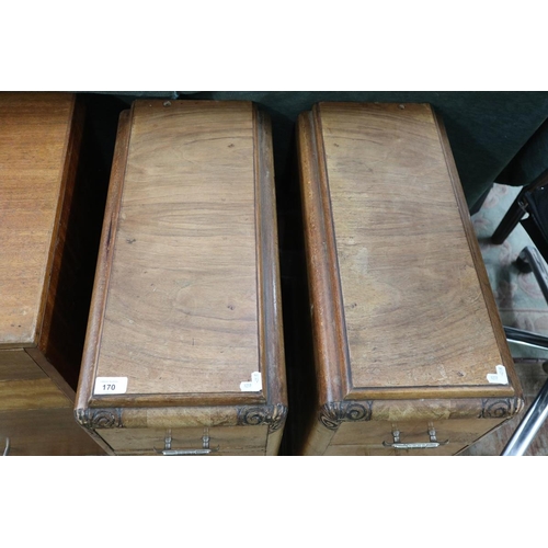 170 - A pair of Walnut bedside cabinets