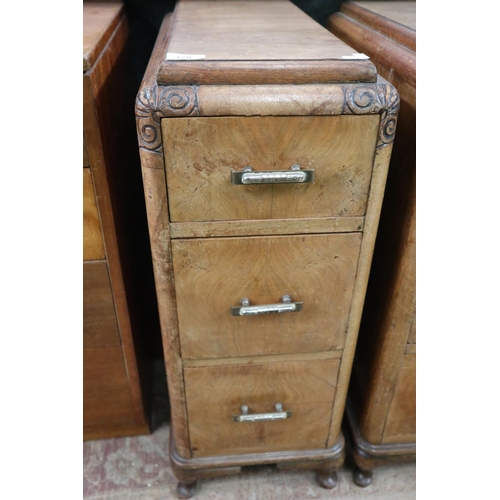 170 - A pair of Walnut bedside cabinets