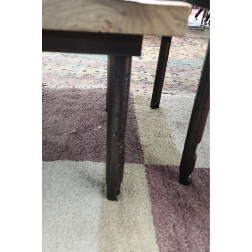 177 - Coffee table made from Victorian sash window weights with oak top and feet (all metal fabrication by... 