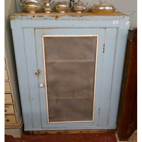 201 - 19thC painted pine larder cupboard - Approx W: 92cm D: 40cm H: 116cm