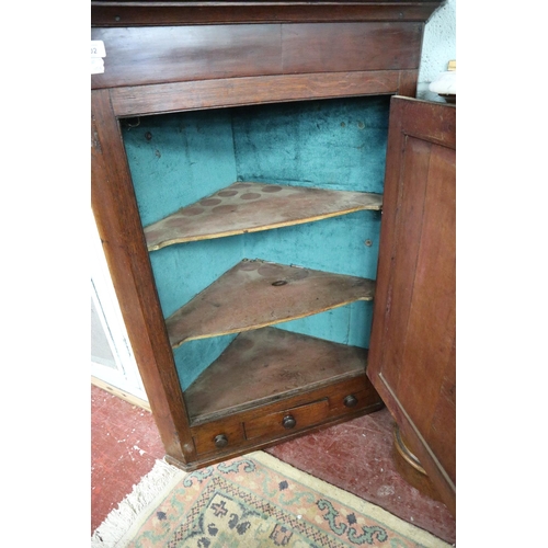 202 - Antique oak corner cupboard