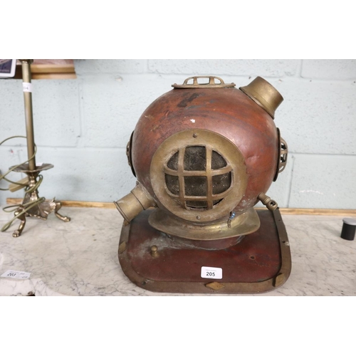 205 - Vintage copper divers helmet