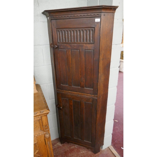 212 - Antique oak corner cupboard