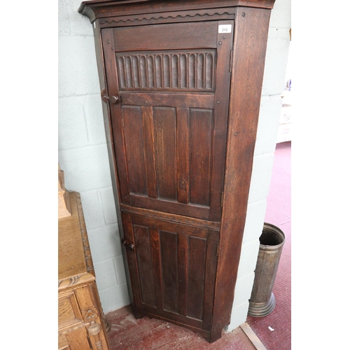 212 - Antique oak corner cupboard