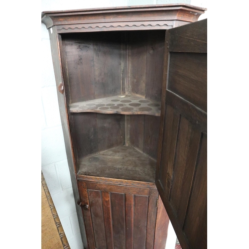 212 - Antique oak corner cupboard