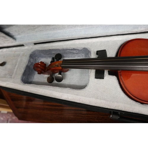 217 - Prima violin and case with violin books