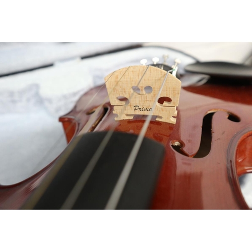 217 - Prima violin and case with violin books