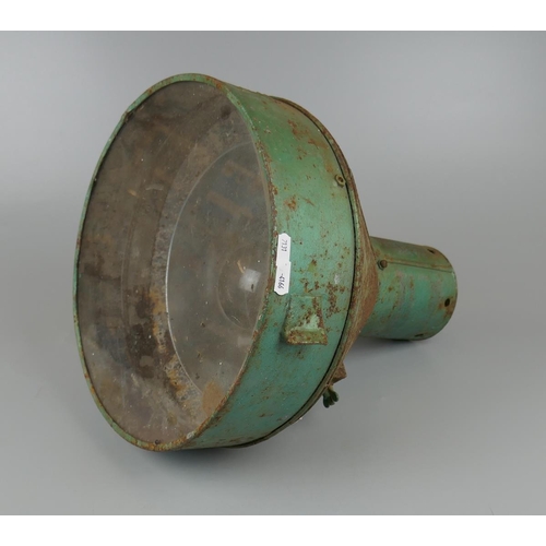 223 - Vintage industrial green painted lamp