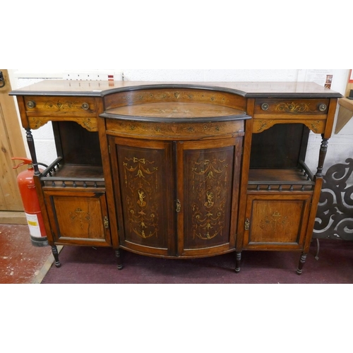 232 - Edwardian inlaid rosewood cabinet - Approx W: 152cm D: 45cm H: 105cm