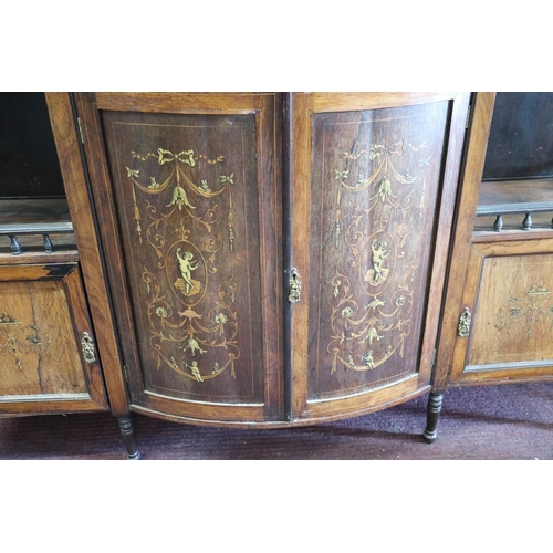 232 - Edwardian inlaid rosewood cabinet - Approx W: 152cm D: 45cm H: 105cm