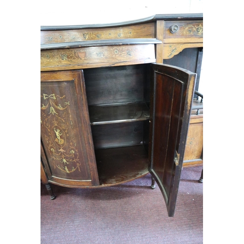 232 - Edwardian inlaid rosewood cabinet - Approx W: 152cm D: 45cm H: 105cm