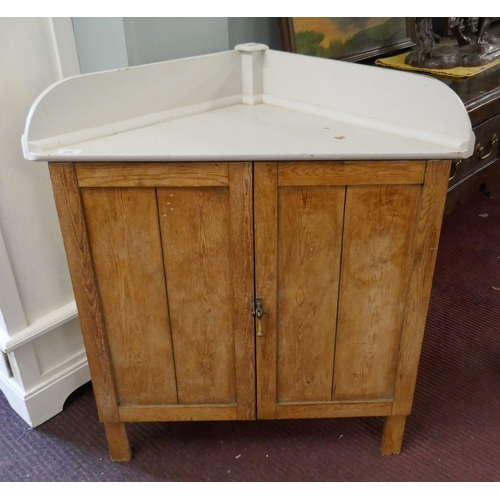 238 - Antique pine corner wash stand