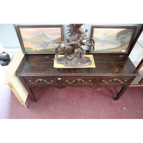 239 - Antique oak dresser base - Approx W: 158cm D: 52cm H: 78cm