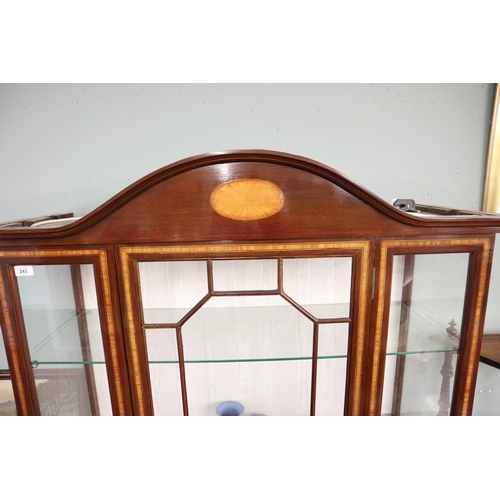 243 - Inlaid mahogany display cabinet - Approx W: 108cm D: 38cm H: 183cm