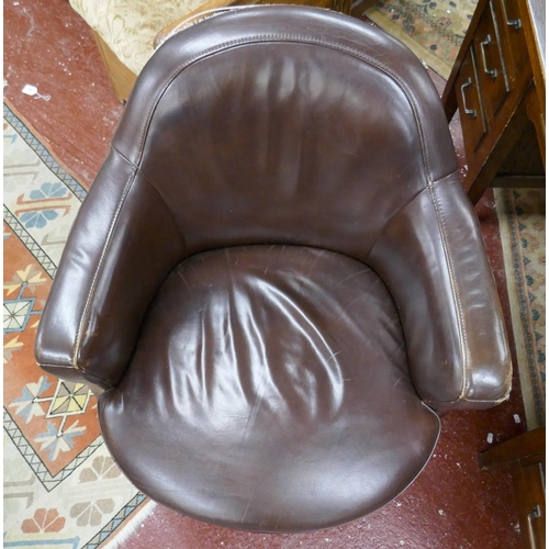 252 - Pair of leather office tub chairs