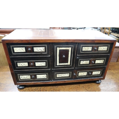 254 - Early walnut table cabinet - Approx W: 61cm D: 27cm H: 34cm