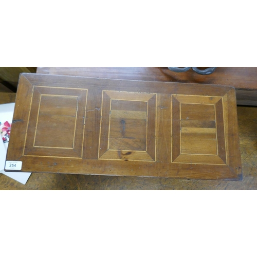 254 - Early walnut table cabinet - Approx W: 61cm D: 27cm H: 34cm