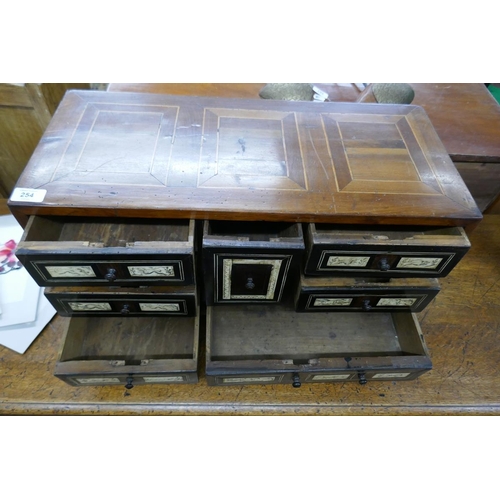 254 - Early walnut table cabinet - Approx W: 61cm D: 27cm H: 34cm