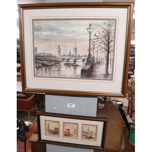 257 - 2 watercolours London scenes