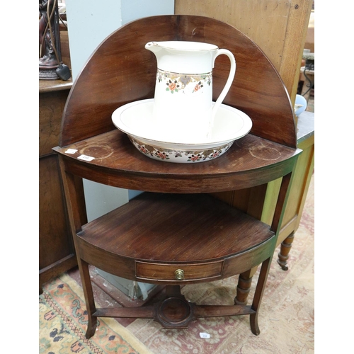 258 - Mahogany wash stand with jug and bowl