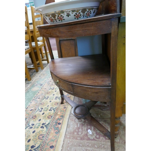 258 - Mahogany wash stand with jug and bowl