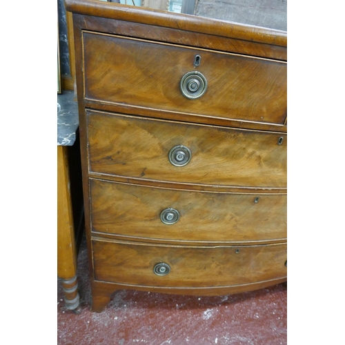 262 - Victorian bow front mahogany chest of drawers - Approx W: 102cm D: 51cm H: 105cm