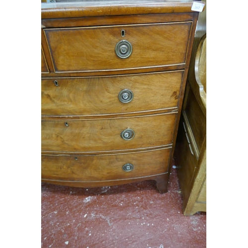 262 - Victorian bow front mahogany chest of drawers - Approx W: 102cm D: 51cm H: 105cm