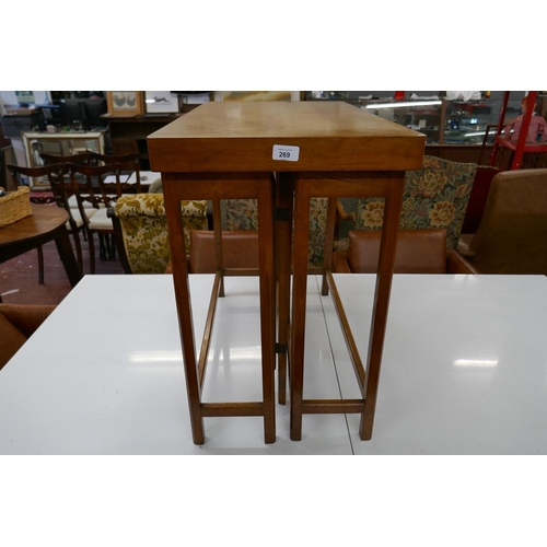 269 - Interesting Cotswold School walnut cantilever folding table - Attributed to Fred Foster