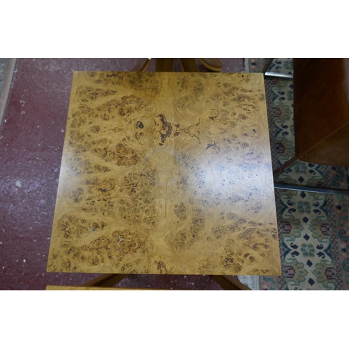 270 - Pair of burr walnut occasional tables - Approx W: 46cm D: 46cm H: 60cm