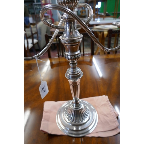 277 - Silver plate candelabra by Elkington - Approx H: 37cm