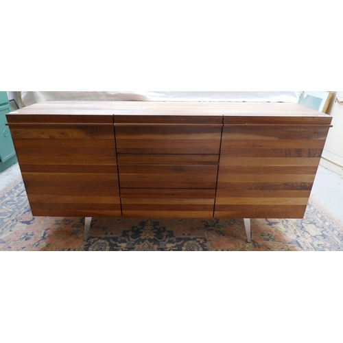 282 - Contemporary teak sideboard - Approx W: 160cm D: 48cm H: 80cm